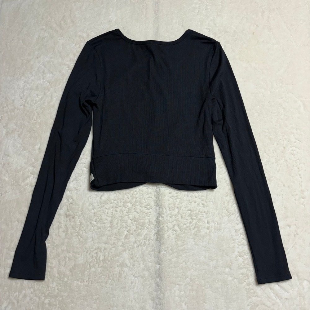 Vuori Womens Long Sleeve Cove Twist Tee Size XL Black Ribbed Athleisure VW1114 - Picture 6 of 12